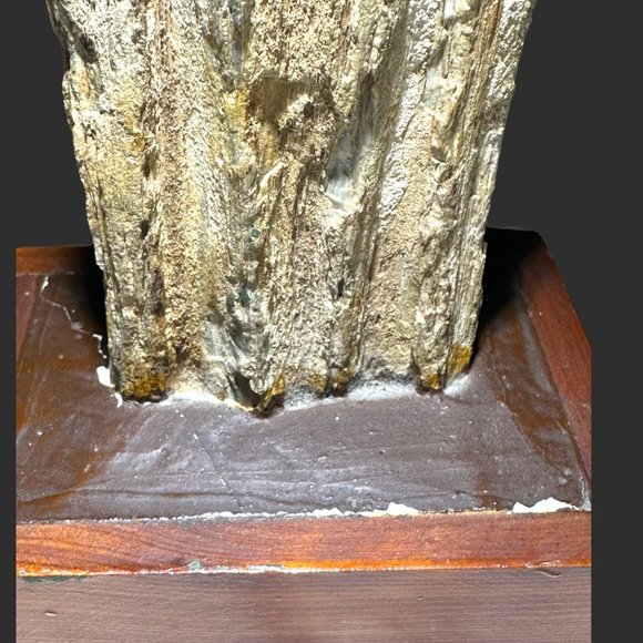 PETRIFIED WOOD NORTH DAKOTA BADLANDS ON VINTAGE HANDMADE STAND - Picture 9 of 12